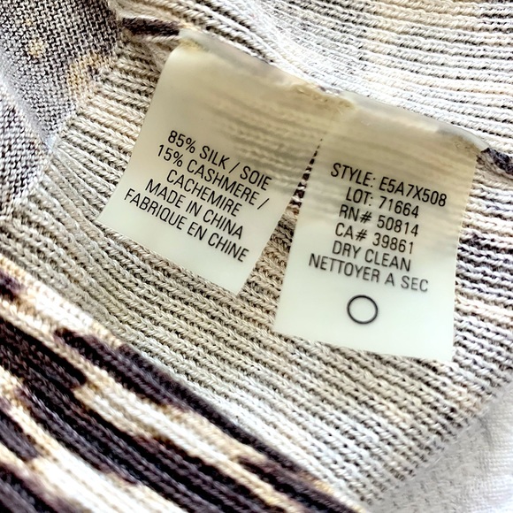 Elie Tahari Silk Cashmere Animal Print Sweater XS - Picture 11 of 14